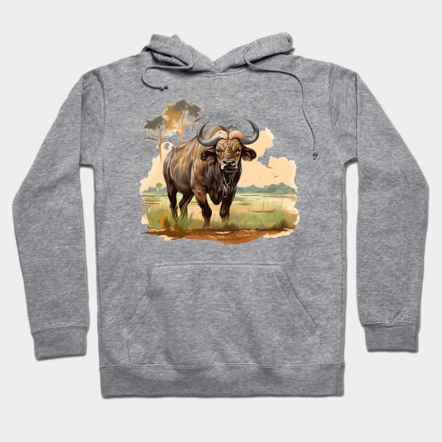 African buffallo Hoodie by zooleisurelife